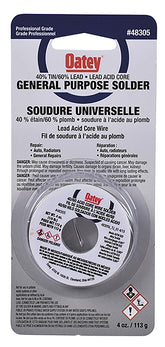 Oatey 48305 Wire Solder, 113 g Carded, Solid, Silver Gray, 182.22 to 237.78 deg C Melting Point